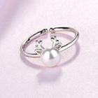 Deer Open Ring White Gold - One Size