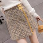Mini Plaid A-line Wrap Skirt
