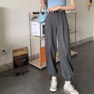 Straight-cut Wide-leg Drawstring Pants