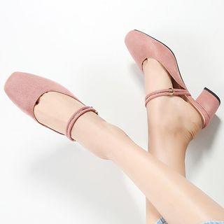 Two-way Square Toe Chunky Heel Sandals