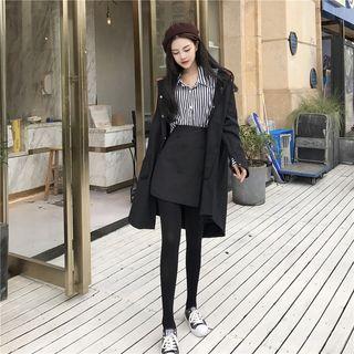 Two Tone Hooded Drawstring Waist Jacket