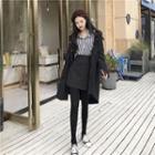 Two Tone Hooded Drawstring Waist Jacket