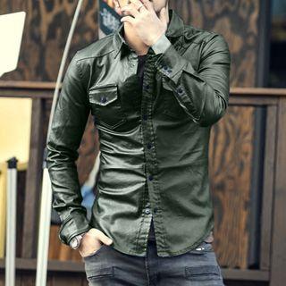 Faux Leather Shirt