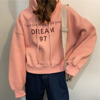 Lettering Long-sleeve Cropped Hoodie