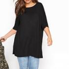 Plus Size Short-sleeve Side-slit T-shirt