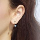 925 Sterling Silver Rhinestone Star Dangle Earring 1 Pair - As Shown In Figure - One Size