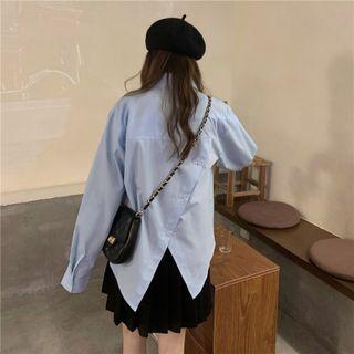 Slit-back Zip-up Shirt