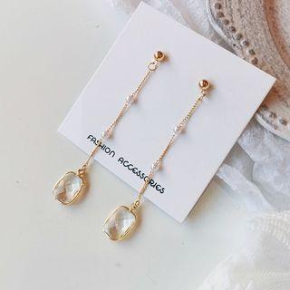 Faux Pearl Geometric Dangle Earring / Clip-on Earring