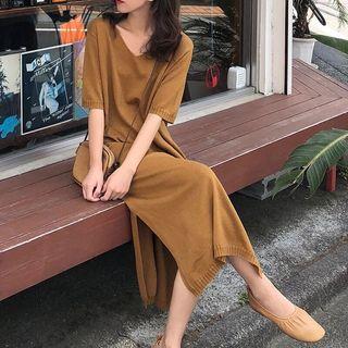 Short-sleeve Midi Knit T-shirt Dress