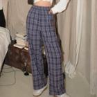 Plaid Wide Leg Cargo Pants