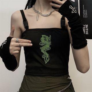 Dragon Print Buckled Camisole Top