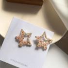 Faux Pearl Flower Star Earring 1 Pair - S925 Silver - Earrings - One Size