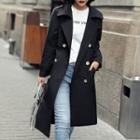 Double-breasted Plain Trench Coat