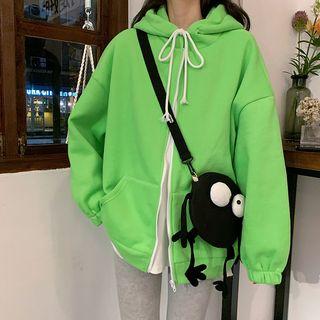 Plain Hooded Zipped Jacket
