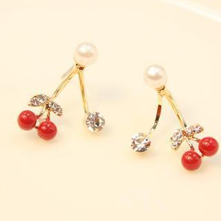 Rhinestone Cherry Earrings