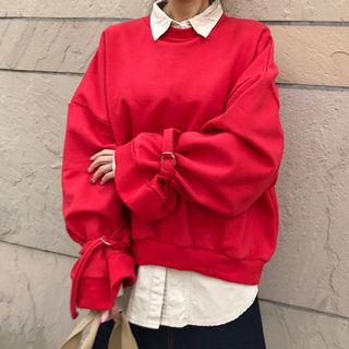 Tie-sleeve Over-fit Sweatshirt