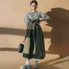 High-waist Drawstring Midi Skirt