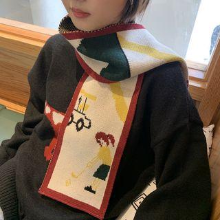 Retro Cute Wool Short Scarf Beige - M (56-58cm)