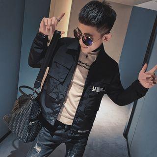 Long-sleeve Letter Printed Cargo Jacket