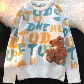 Loose-fit Print Knit Sweatshirt