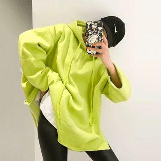 Letter Print Loose-fit Hooded Pullover