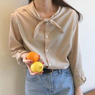 Tie Neck Blouse Almond - One Size