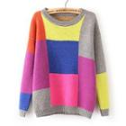 Round-neck Color-block Sweater