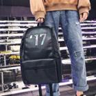 Number Faux Leather Backpack