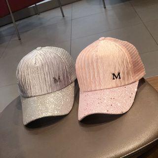 Lace Panel Sequined Baseball Cap