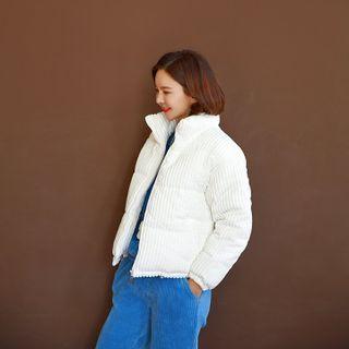 High-neck Corduroy Zip Jacket