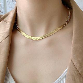 Plain Alloy Necklace K45 - Gold - One Size