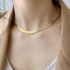 Plain Alloy Necklace K45 - Gold - One Size