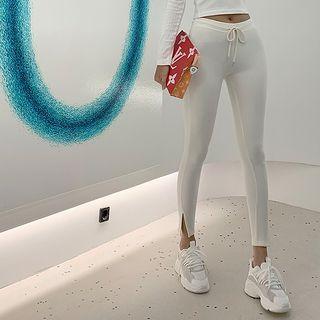 Drawcord-waist Stretchy Leggings