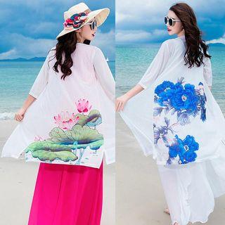 Floral Long Chiffon Top