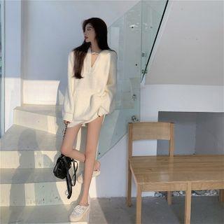 Cutout Hoodie White - One Size