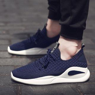 Knit Lace-up Sneakers
