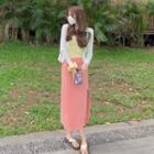 Plain Camisole Top / Hair Band / Midi Skirt / Set