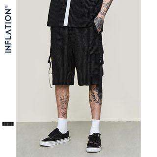 Couple Tie-accent Striped Cargo Dress Shorts