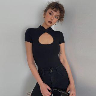 Window-front Skinny Qipao T-shirt