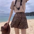 Leopard Print A-line Skirt Leopard Print - Brown - One Size