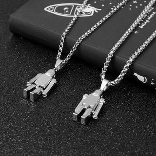 Couple Matching Robot Pendent Chain Necklace