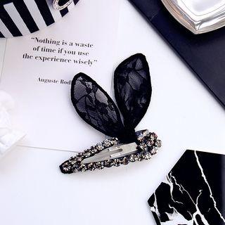 Lace Rabbit Ear Rhinestone Hair Clip
