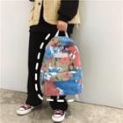 Splash Ink Print Canvas Backpack