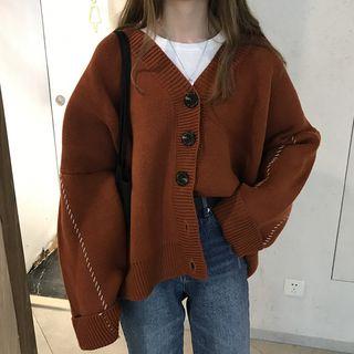 Stitched V-neck Cardigan