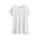 Short-sleeve Plain T-shirt 9430 - White - One Size
