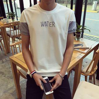 Embroidered Two-tone Short-sleeve T-shirt