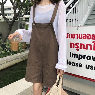 Plain Pinafore Playsuit / Plain Sheer Pullover