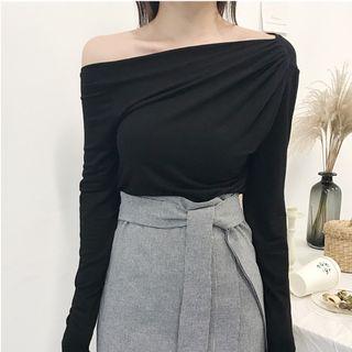 One Shoulder Long Sleeve Top