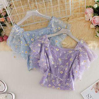 Floral Mesh Top