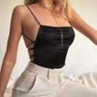 Lace-up Back Cropped Camisole
